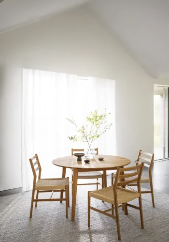 ROWICO Filippa spisebord, m. udtrk, rund - natur eg (120/165)