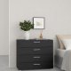 TVILUM Pepe Kommode, m. 4 Schubladen - schwarze Folie und Kunststoff