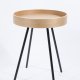 ZUIVER EIK brettbord, rundt - naturlig eik og sort stl (46,5)