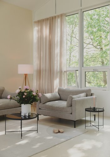 ZUIVER Cupid sidebord S, rundt - svart glass og svart metall (43)