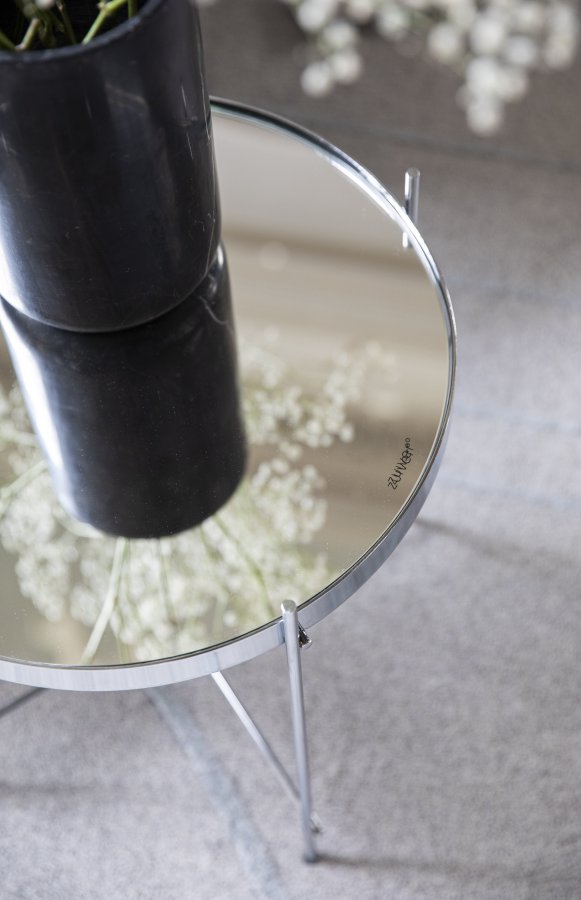 ZUIVER Cupid sidebord S, rundt - slv glass og slv metall (43)