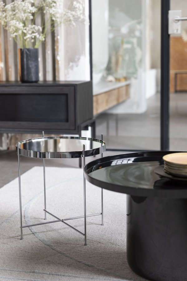 ZUIVER Cupid sidebord S, rundt - slv glass og slv metall (43)