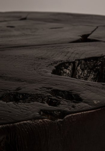 DUTCHBONE Kraton sidebord L, rundt - svart teak og svart jern (60)