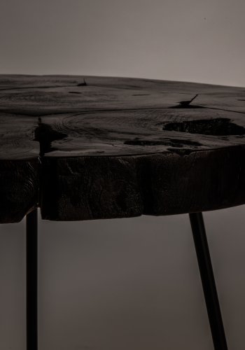 DUTCHBONE Kraton sidebord L, rundt - svart teak og svart jern (60)