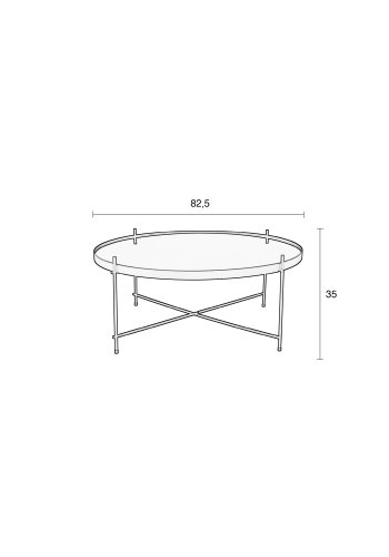 ZUIVER Cupid sidebord XXL, rundt - kobberglass og kobbermetall (82,5)