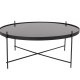 ZUIVER Cupid sidebord XXL, rundt - svart glass og sort metall (82,5)