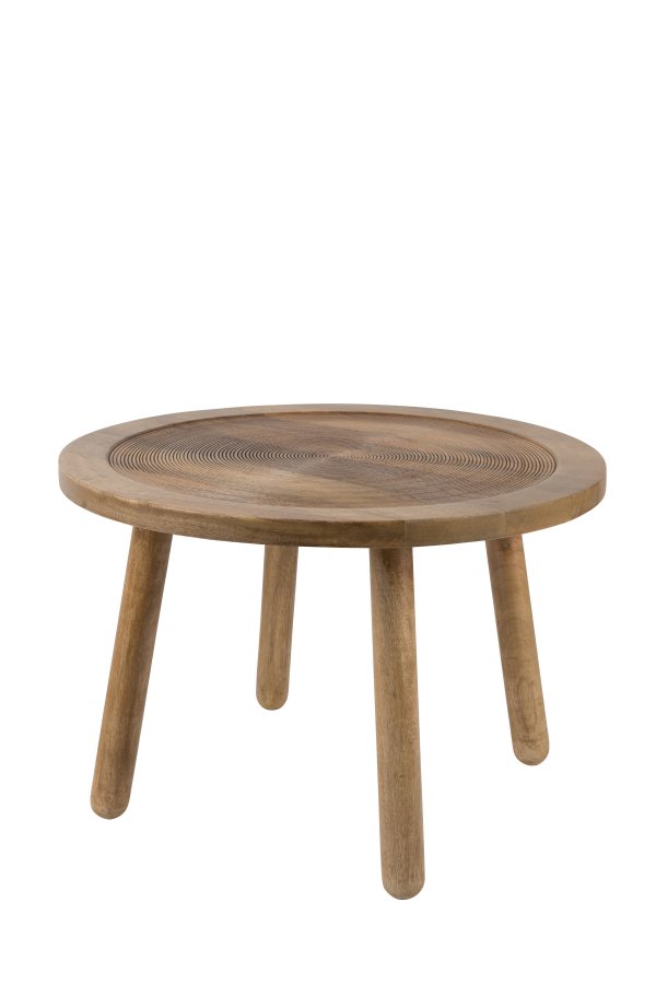 ZUIVER Dendron sidebord L, rundt - brunt mangotre (60)