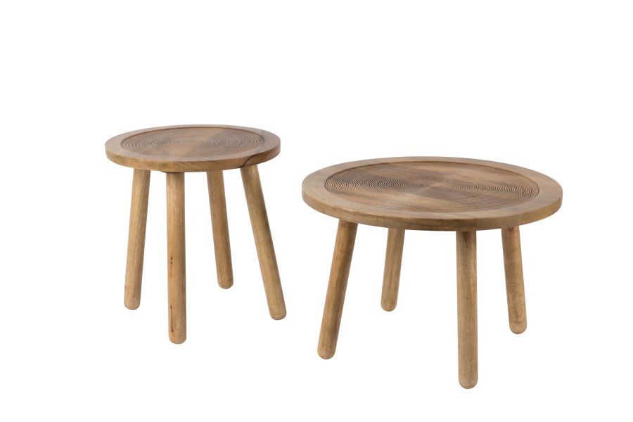 ZUIVER Dendron sidebord L, rundt - brunt mangotre (60)