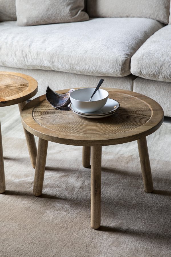 ZUIVER Dendron sidebord L, rundt - brunt mangotre (60)