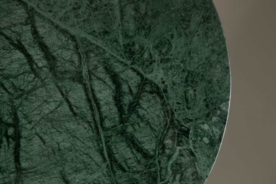 DUTCHBONE Emerald sidebord, rundt - grnn marmor og svart jern (41)