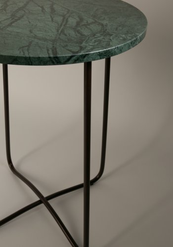 DUTCHBONE Emerald sidebord, rundt - grnn marmor og svart jern (41)