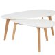 WHITE LABEL LIVING Drop sidebord - hvitt og naturlig tre (sett med 2)