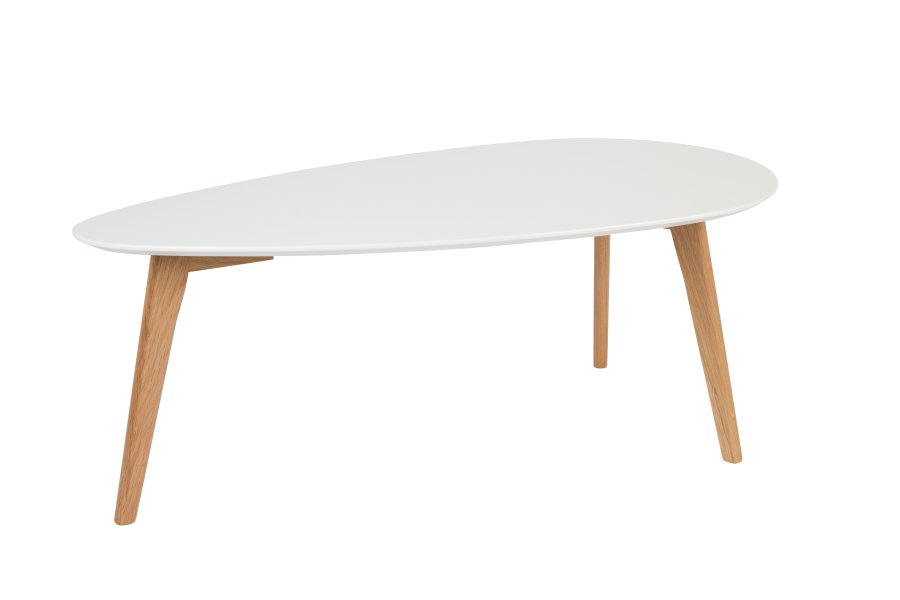 WHITE LABEL LIVING Drop sidebord - hvitt og naturlig tre (sett med 2)