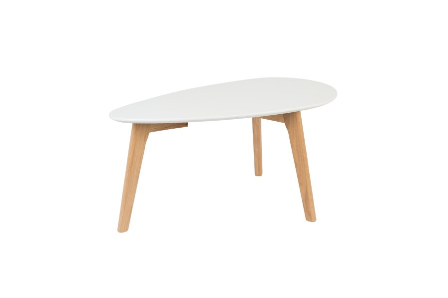 WHITE LABEL LIVING Drop sidebord - hvitt og naturlig tre (sett med 2)