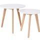 WHITE LABEL LIVING Bodine sidebord - hvitt og naturlig tre (sett med 2)