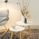 WHITE LABEL LIVING Bodine sidebord - hvitt og naturlig tre (sett med 2)
