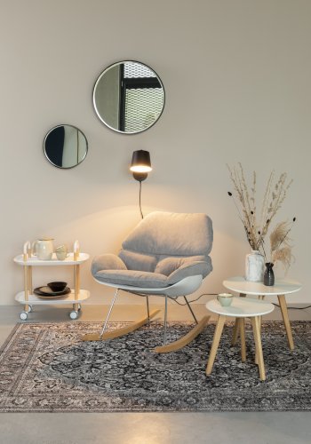 WHITE LABEL LIVING Bodine sidebord - hvitt og naturlig tre (sett med 2)