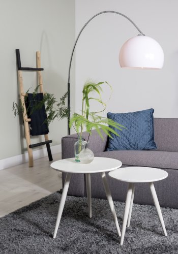 WHITE LABEL LIVING Daven sidebord - hvitt tre (sett med 2)