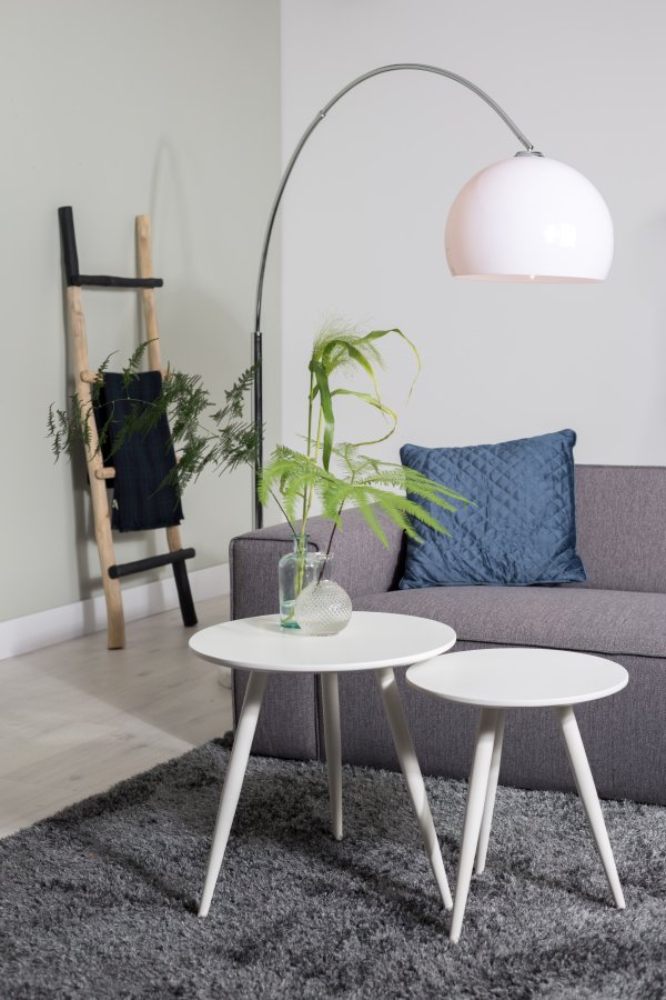 WHITE LABEL LIVING Daven sidebord - hvitt tre (sett med 2)