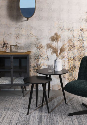 WHITE LABEL LIVING Daven sidebord - svart metall (sett med 2)