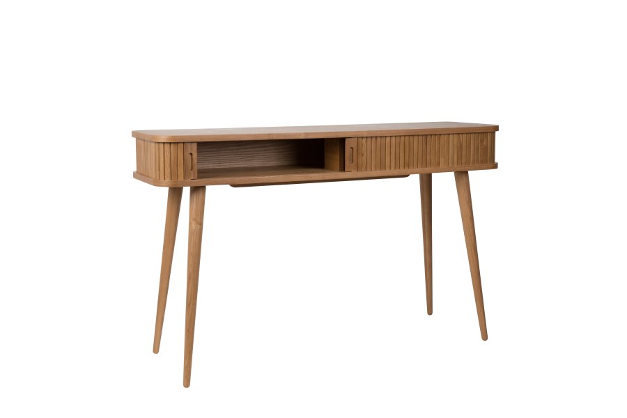 ZUIVER Barbier konsollbord, m. 2 skyvedrer - finér i naturaske og asketre (120x35)