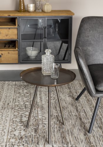 WHITE LABEL LIVING Frost sidebord, rundt - kobbermetall (39)
