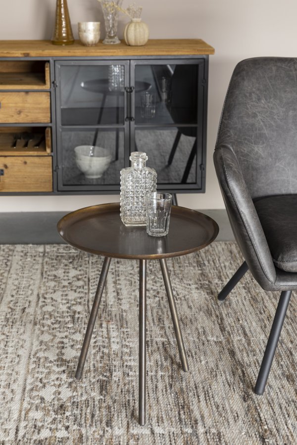 WHITE LABEL LIVING Frost sidebord, rundt - kobbermetall (39)