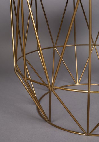 DUTCHBONE Boss Beistelltisch, rund – grüner Marmor und goldenes Eisen (51)