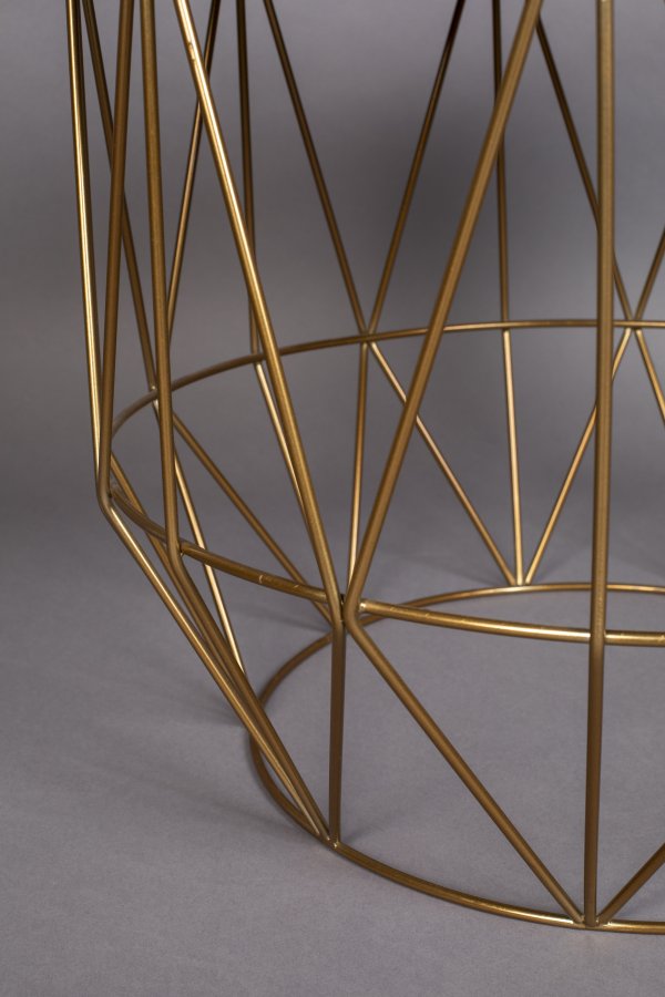 DUTCHBONE Boss Beistelltisch, rund – grüner Marmor und goldenes Eisen (51)