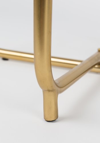 WHITE LABEL LIVING Timpa sidebord, rundt - grnn marmor og gullmetall (44,5)