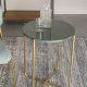 WHITE LABEL LIVING Timpa sidebord, rundt - grnn marmor og gullmetall (44,5)