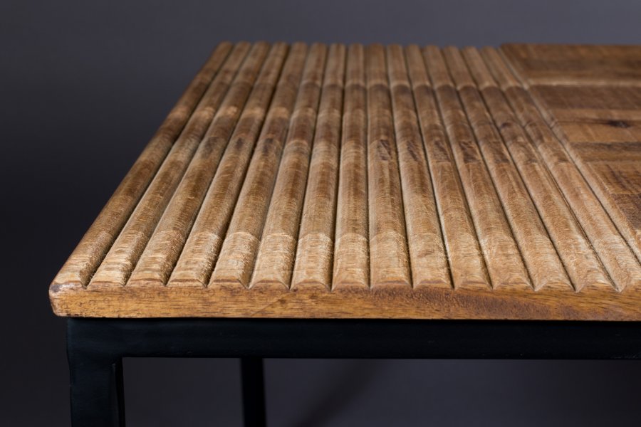 DUTCHBONE Randi Couchtisch, rechteckig – braunes Mangoholz und Stahl (110x60)