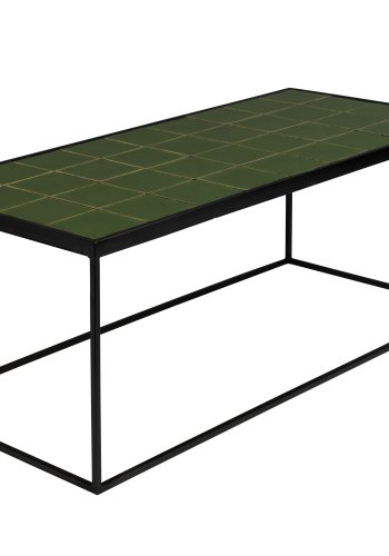 ZUIVER Glasert salongbord, rektangulrt - grnn keramikk og jern (93x42,5)
