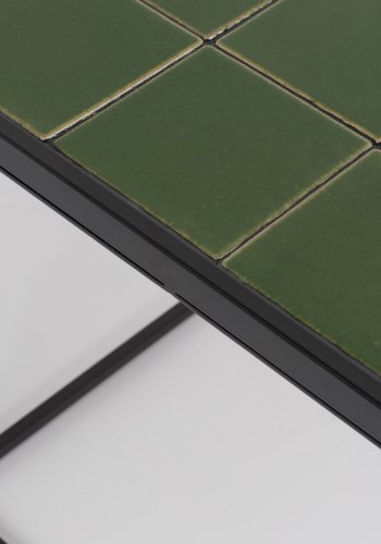 ZUIVER Glasert salongbord, rektangulrt - grnn keramikk og jern (93x42,5)