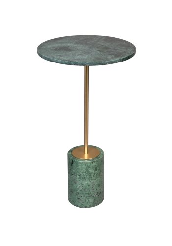 DUTCHBONE Gunnar Beistelltisch, rund – grüner Marmor und Messingeisen (37,5)