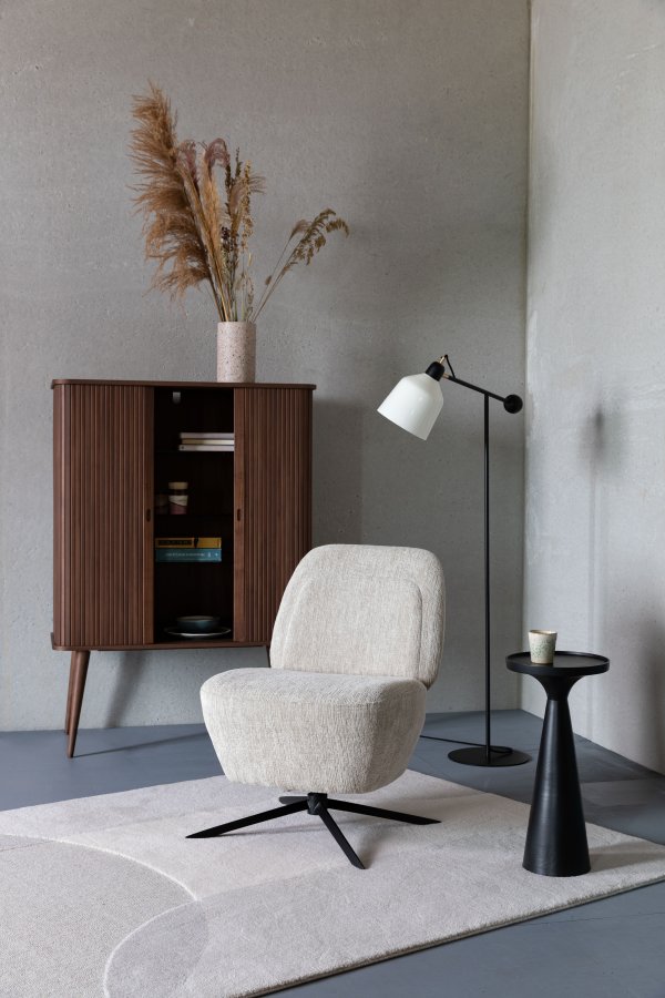 ZUIVER Floss sidebord, rundt - svart aluminium (28)