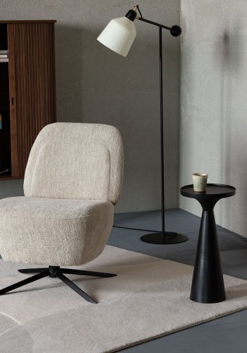 ZUIVER Floss sidebord, rundt - svart aluminium (28)