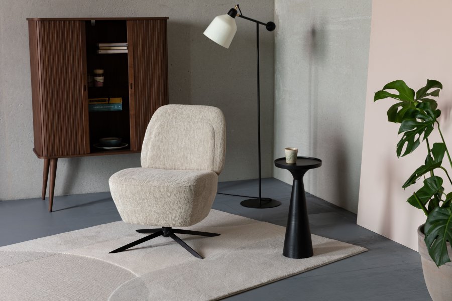 ZUIVER Floss sidebord, rundt - svart aluminium (28)