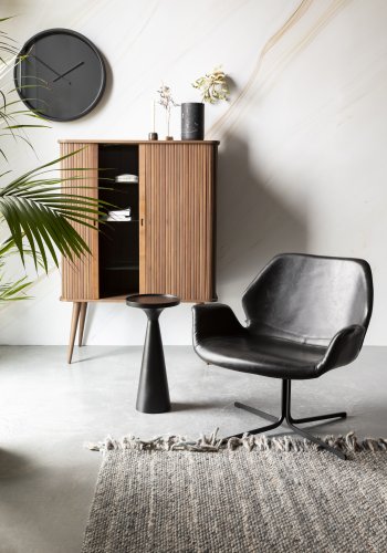 ZUIVER Floss sidebord, rundt - svart aluminium (28)