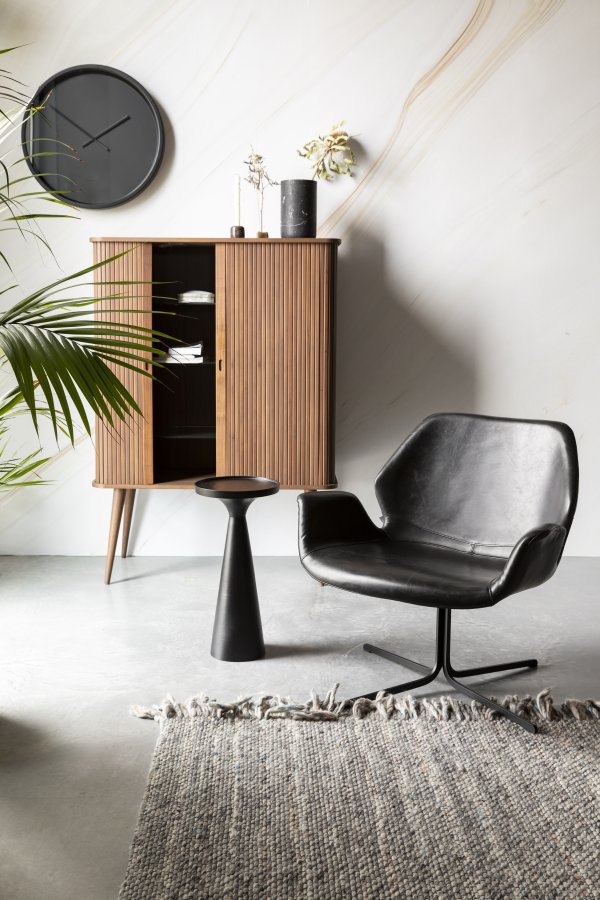 ZUIVER Floss sidebord, rundt - svart aluminium (28)