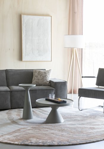 ZUIVER Floss sidebord, rundt - gr aluminium (28)