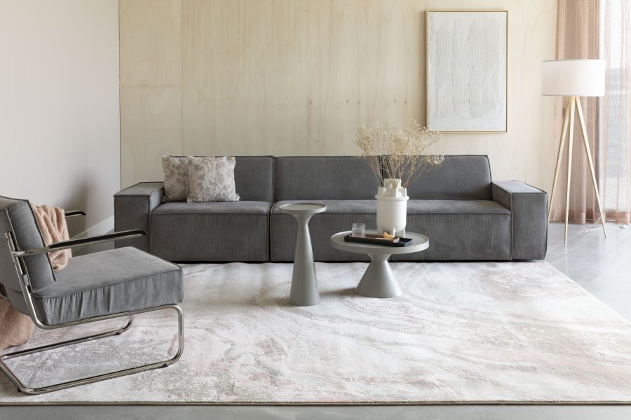 ZUIVER Floss sidebord, rundt - gr aluminium (28)