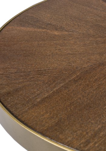 WHITE LABEL LIVING Denise salongbord, rundt - brun ask finer og svart metall (61)