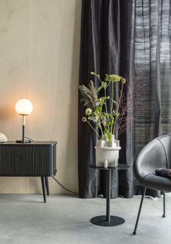 ZUIVER Snow sidebord S, rundt - svart stl (35)