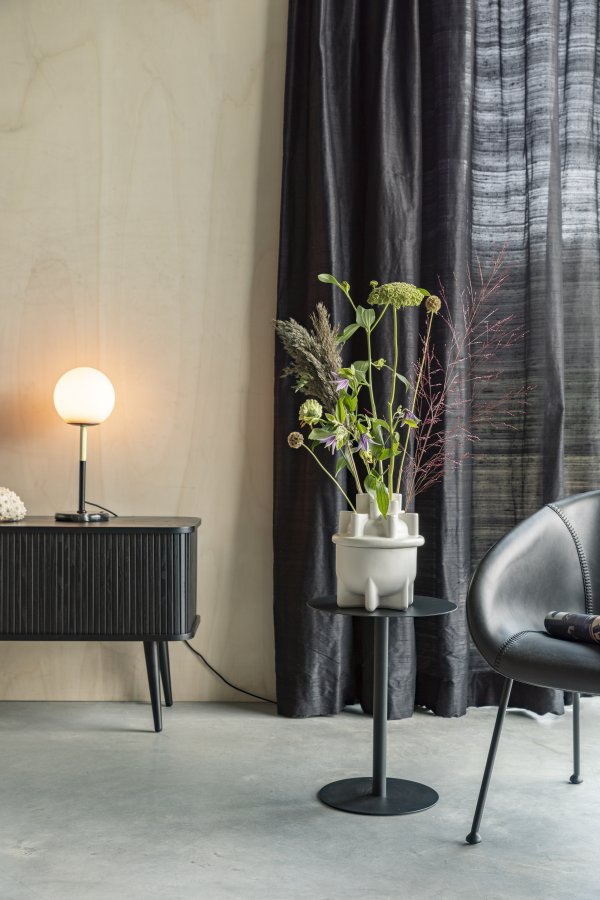 ZUIVER Snow sidebord S, rundt - svart stl (35)