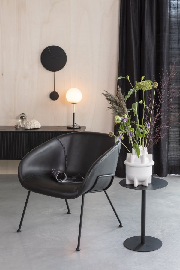 ZUIVER Snow sidebord S, rundt - svart stl (35)