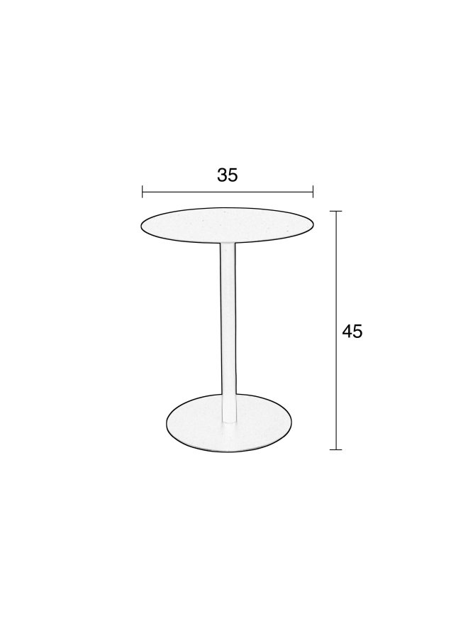 ZUIVER Snow sidebord S, rundt - svart stl (35)