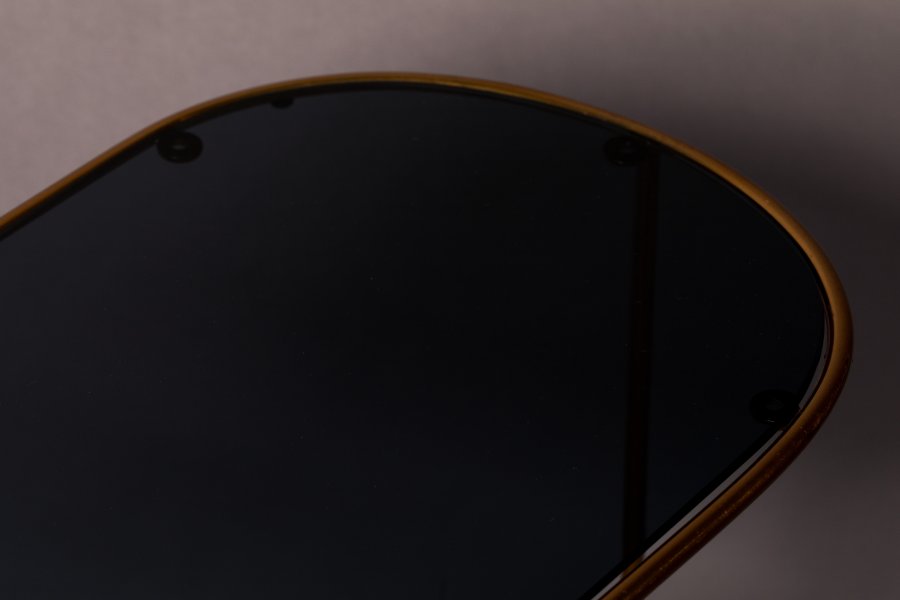 DUTCHBONE Eileen Beistelltisch mit Zeitschriftenhalter – Rauchglas und Goldstahl (51x32)