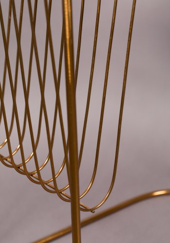 DUTCHBONE Eileen Beistelltisch mit Zeitschriftenhalter – Rauchglas und Goldstahl (51x32)