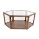 DUTCHBONE Sita salongbord, sekskantet - glass og brun valntt finish (80x93)